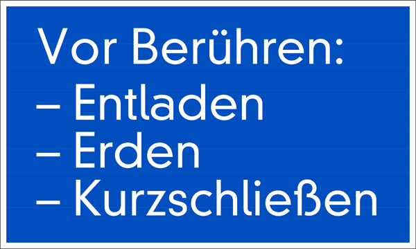 Hinweisschild, Vor Berühren: