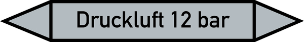 Rohrleitungsetikett, Druckluft 12 bar
