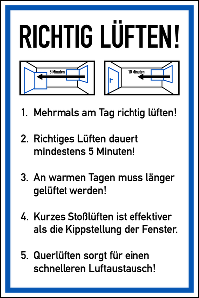 Hinweisschild, Richtig lüften