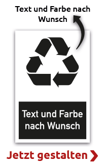 Design-Recyclingschild nach Wunsch