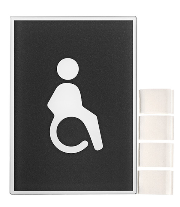WC Piktogramm, Barrierefrei/Rollstuhl, Glas, grau, 148 x 105 mm WC Piktogramm, Barrierefrei/Rollstuhl, Glas, grau, 148 x 105 mm