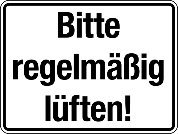Hinweisschild, Bitte regelmäßig lüften, Folie, 150 x 200 mm