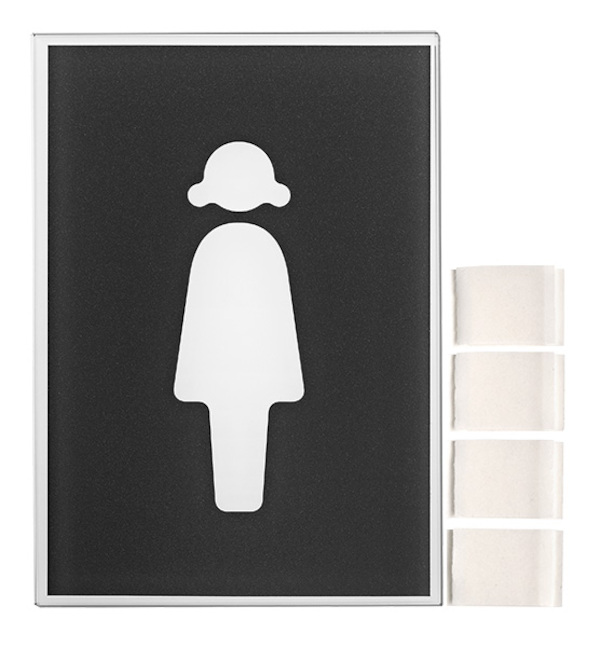 WC Piktogramm, Damen, Glas, grau, 148 x 105 mm
