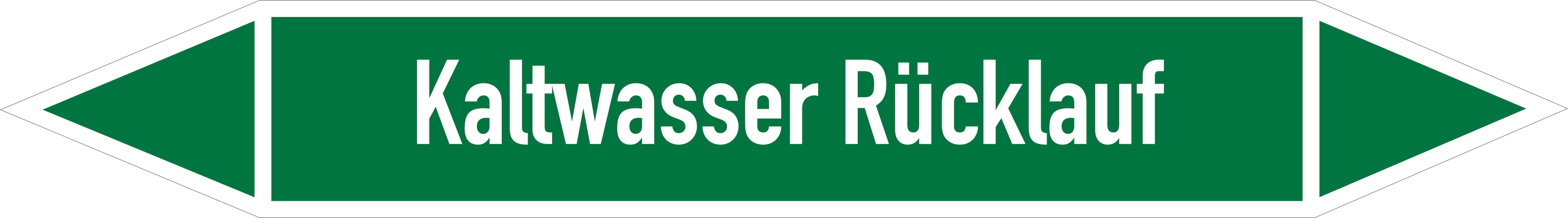 Rohrleitungsetikett, Kaltwasser Rücklauf Rohrleitungsetikett, Kaltwasser Rücklauf