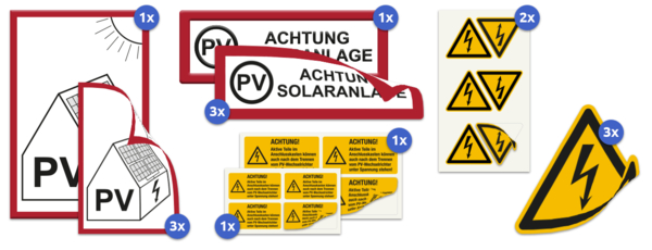 Kennzeichnungs-Set für Photovoltaikanlagen
