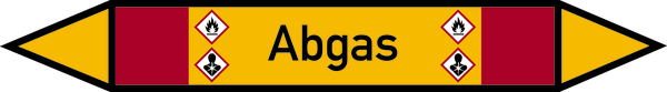 Rohrleitungsetikett, Abgas