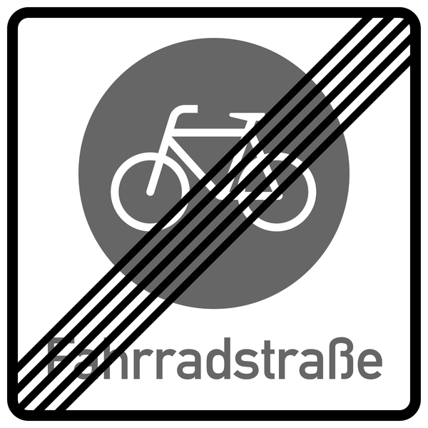 Verkehrszeichen, Ende der Fahrradstraße, Zeichen 244.2