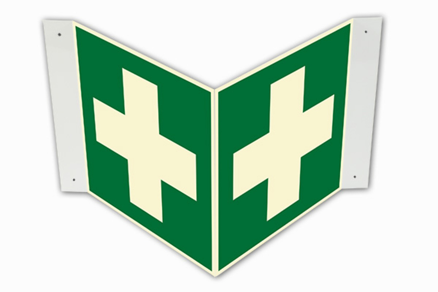Rettungszeichen, Erste Hilfe E003 Winkel-/Nasenschild - ASR A1.3 (DIN EN ISO 7010)