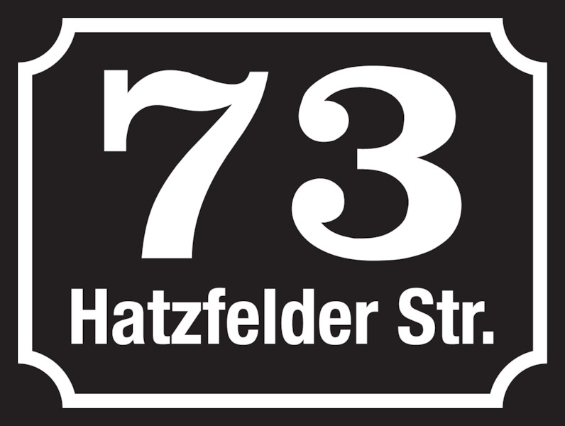 Straßenschild mit Hausnummer, Aluminium, 150 x 200 mm