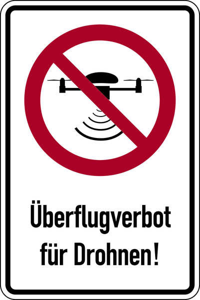 Verbotsschild, Kombischild, Überflugverbot Drohnen - praxisbewährt