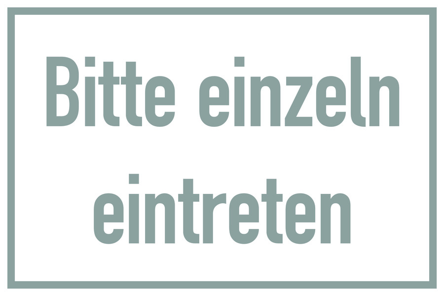 Hinweisschild für Glas, Einzeln eintreten, 200 x 300 mm, Folie