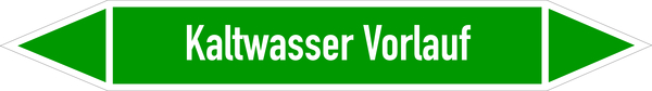 Rohrleitungsetikett, Kaltwasser Vorlauf