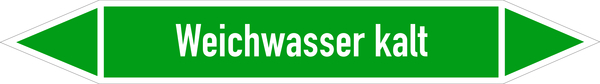Rohrleitungsetikett, Weichwasser kalt