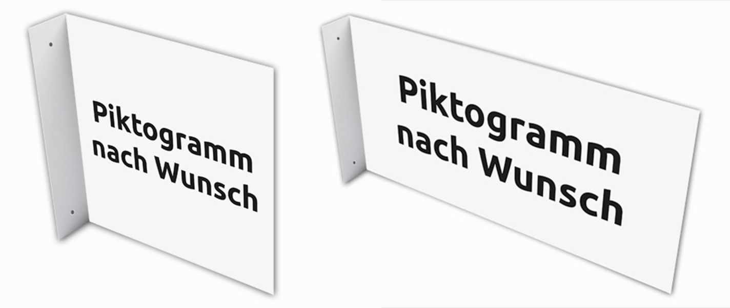Fahnenschild, Piktogramm nach Wunsch, Kunststoff Fahnenschild, Piktogramm nach Wunsch, Kunststoff