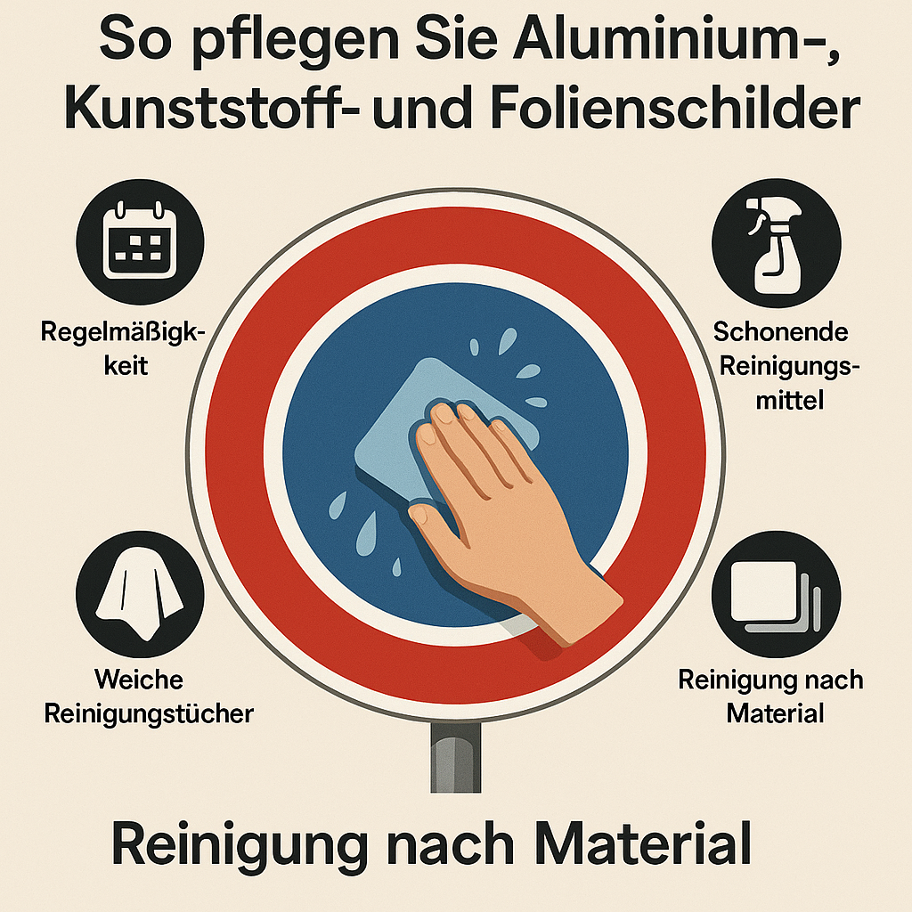 Schilder richtig reinigen und pflegen: So bleiben Ihre Schilder dauerhaft lesbar und repräsentativ