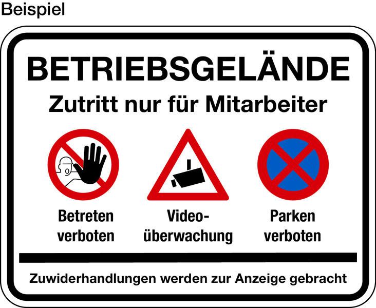 Aluminiumschild 2mm, Farben, Text und Logo nach Wunsch - Querformat
