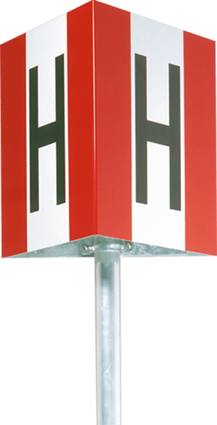 Hinweisschild auf einen Hydranten als Prismenschild