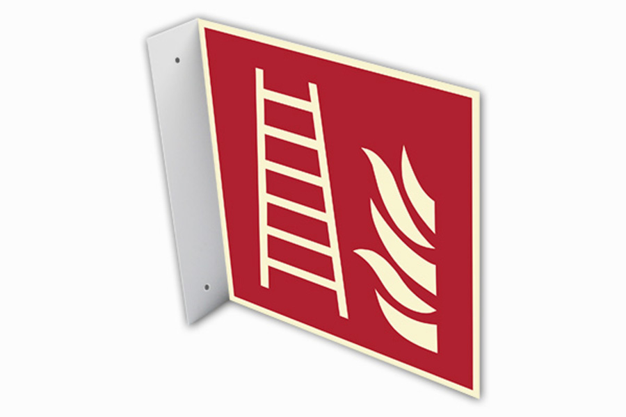 Brandschutzzeichen, Feuerleiter F003 Fahnenschild - ASR A1.3 (DIN EN ISO 7010)