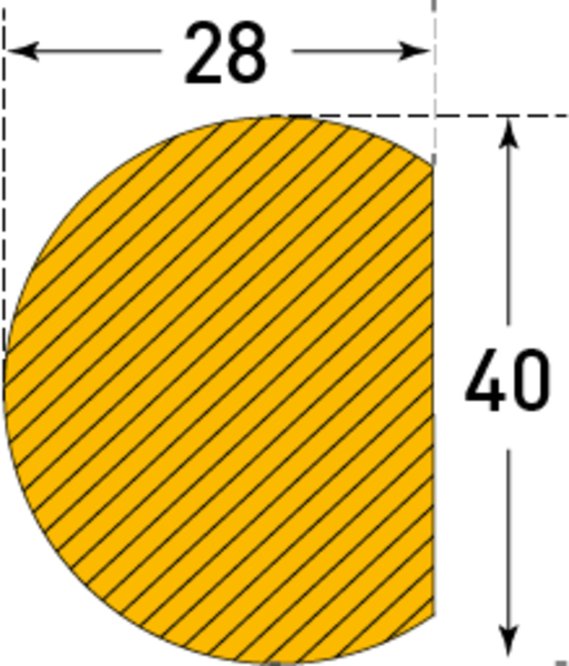 Warn- und Schutzprofil, Flächenschutz, Typ C, 1000 mm