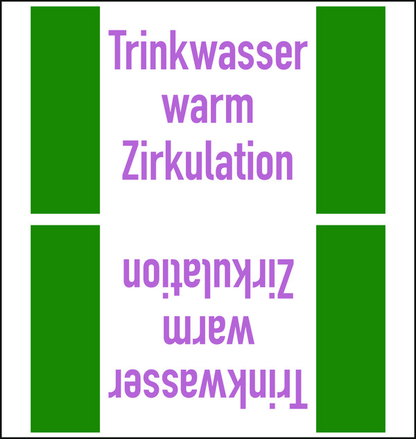 Rohrleitungskennzeichnung, Trinkwasserleitung, Folie - Rolle à 33 m