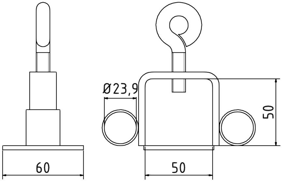 Schilderklemme, Kunststoff, verzinkt mit Ösen