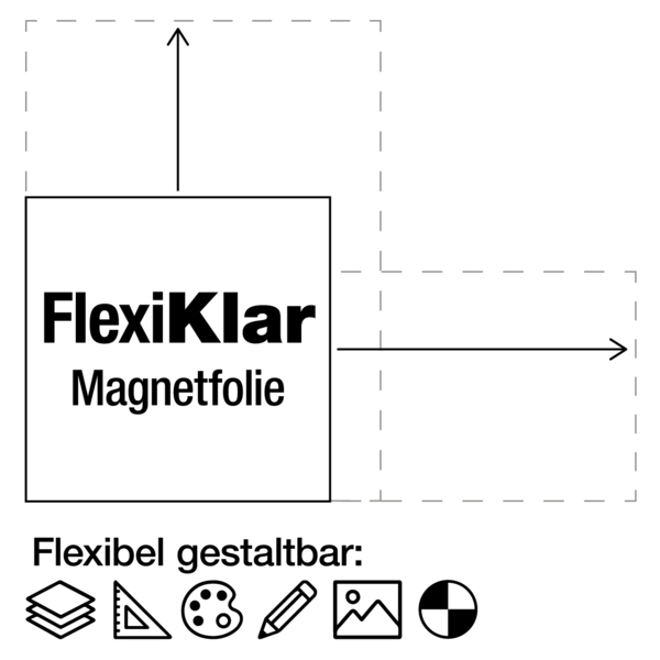 FlexiKlar Magnetfolie - Größe und Aufdruck nach Wunsch
