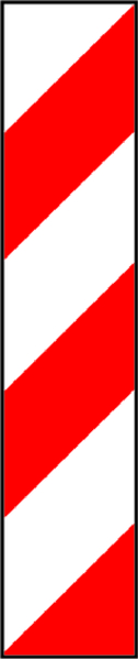 Warnmarkierung, Aluminium rot/weiß, links-/rechtsweisend, 705 x 141 mm