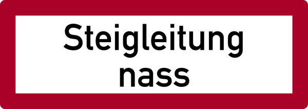 Feuerwehrschild, Steigleitung nass - DIN 4066