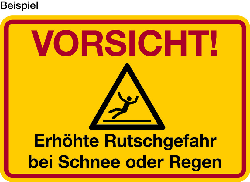 Folienschild selbstklebend, Farben, Text und Logo nach Wunsch - Querformat
