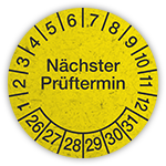 Pruefplakette aus Graspapier