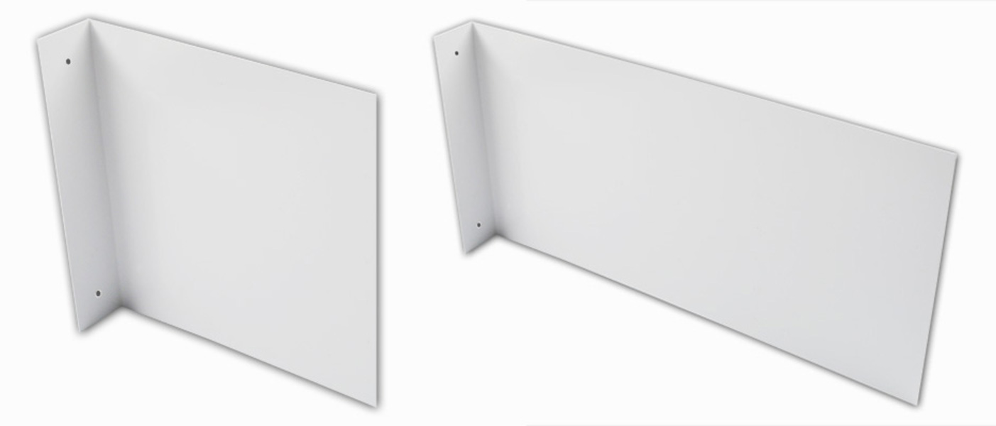 Fahnenschild, blanko, Aluminium Fahnenschild, blanko, Kunststoff