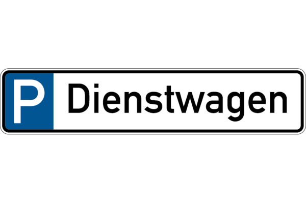 Parkplatzkennzeichen, P-Dienstwagen, 113x523mm, Alu geprägt