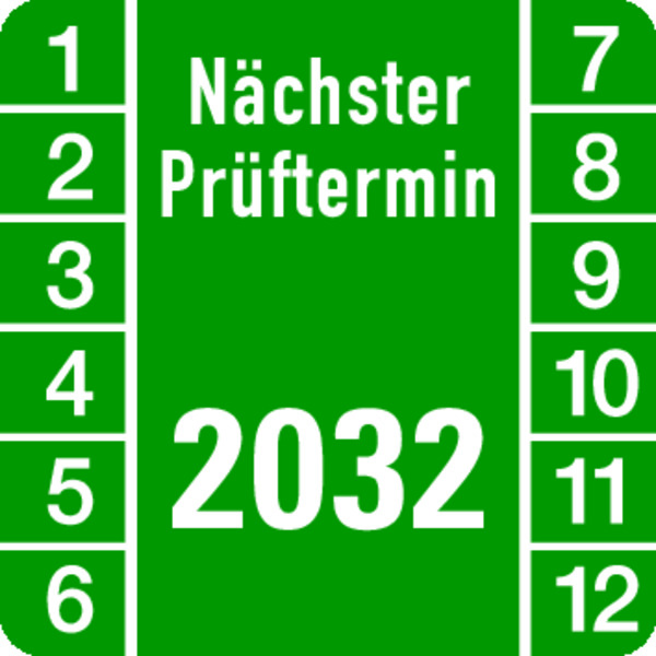 Prüfplakette, Nächster Prüftermin, Jahresfarben, Folie, 30 x 30 mm - Bogen = 10 Plaketten 586332_ef.jpg