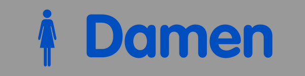 WC-Schild, Damen mit Piktogramm, 40 x 160 mm