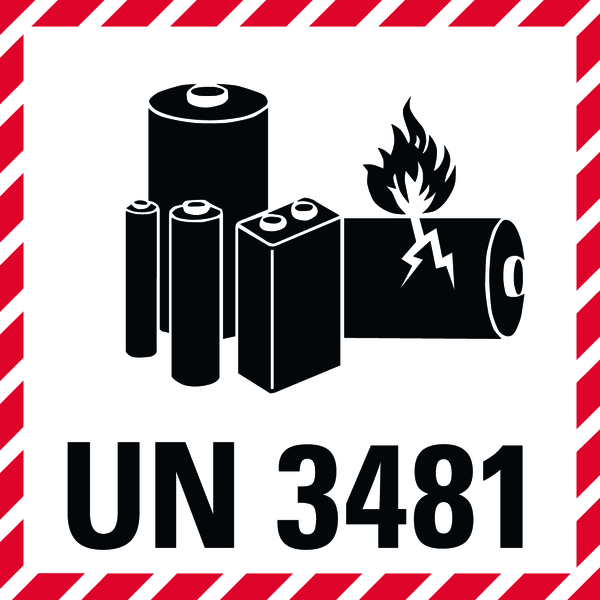 Gefahrgutaufkleber: Lithiumbatterien UN 3481, - ADR 2023