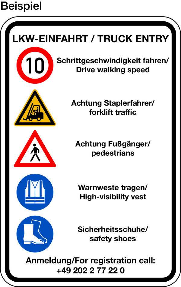 Aluminiumschild 2mm, Farben, Text und Logo nach Wunsch - Hochformat