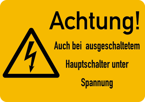 Aufkleber Schild "Warnung vor elektrischer Spannung" Folie ISO 7010 5-30cm gelb 