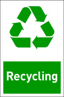 Design-Recyclingschild: Recycling, Folie selbstklebend, 150 x 100 mm