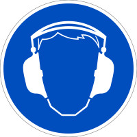 Gebotszeichen, Gehörschutz benutzen D-M003 - DIN 4844/BGV A8
