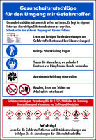Aushang, Gesundheitsratschläge für den Umgang mit Gefahrstoffen - GHS/ISO 7010 Piktogramme