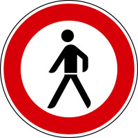 Verkehrszeichen - Verbot für Fußgänger, Zeichen 259