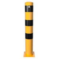 Stahlrohrpoller, gelb/schwarz, Stahl feuerverzinkt, 1000 mm, Ø 152 mm, Dübelbefestigung