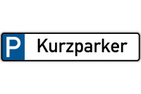 Parkplatzkennzeichen, P-Kurzparker, 113x523mm, Alu geprägt