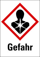 Gefahrstoffetiketten - Gesundheitsgefahr (GHS 08) & Signalwort "Gefahr"