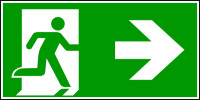 Rettungszeichen, Notausgang rechts - ASR A1.3 (DIN EN ISO 7010)