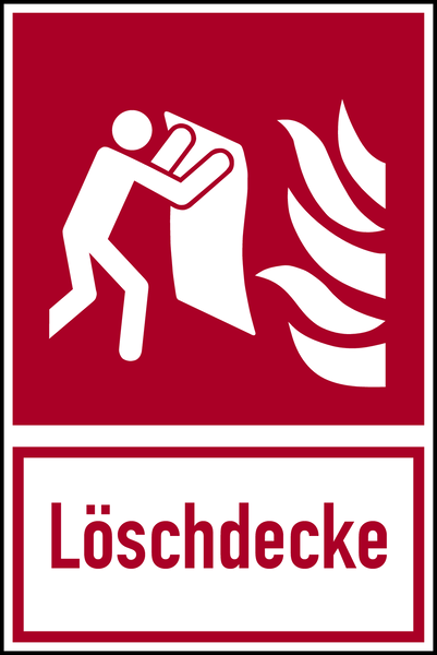Feurlöschdecke löschdecke brand de escudo protector plástico de 297 x 105 mm 