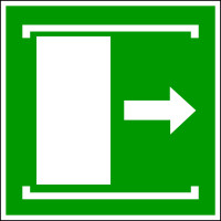 Rettungszeichen, Schiebetür öffnet nach rechts, E033 - ASR A1.3 (DIN EN ISO 7010)