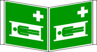 Rettungszeichen, Krankentrage E013 Winkel-/Nasenschild - ASR A1.3 (DIN EN ISO 7010)