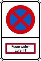 Hinweisschild, Absolutes Haltverbot, Feuerwehrzufahrt, 600 x 400 mm, Aluverbund