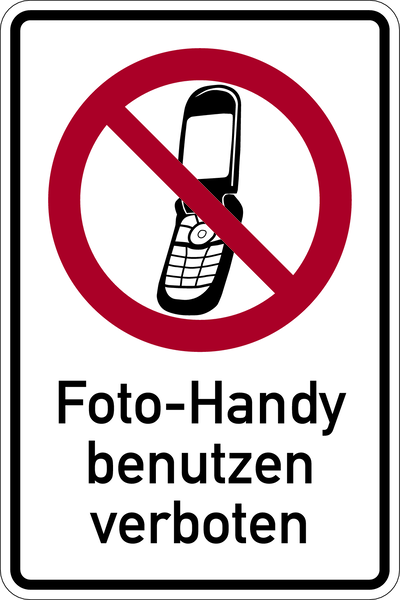 Kombischild, Foto-Handy verboten | Schilder Klar